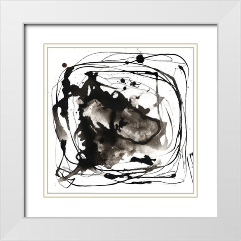 Abstract Confusion White Modern Wood Framed Art Print with Double Matting by Haase, Andrea