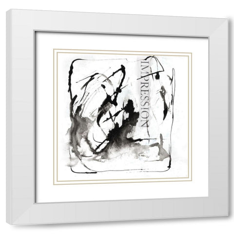 Abstract Impression White Modern Wood Framed Art Print with Double Matting by Haase, Andrea