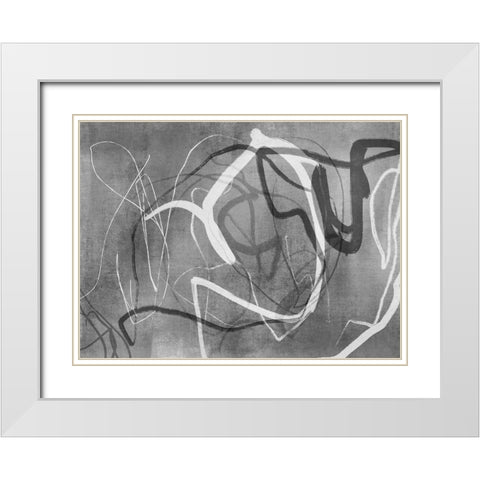 Autumn Thoughts White Modern Wood Framed Art Print with Double Matting by Haase, Andrea