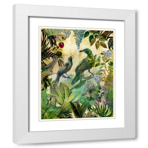 The Birds Hidden Paradise I White Modern Wood Framed Art Print with Double Matting by Haase, Andrea