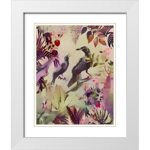 The Birds Hidden Paradise II White Modern Wood Framed Art Print with Double Matting by Haase, Andrea