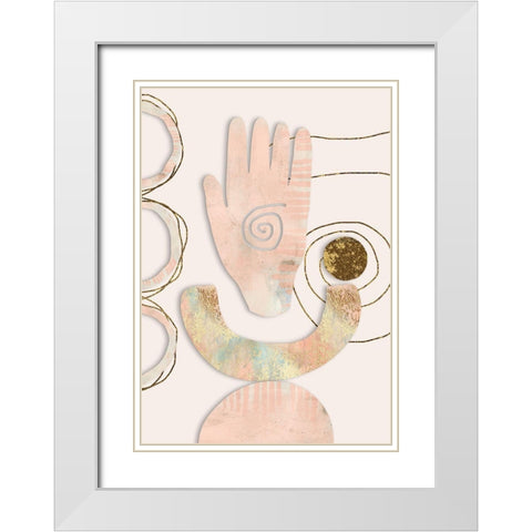 Eclectic Shapes White Modern Wood Framed Art Print with Double Matting by Haase, Andrea