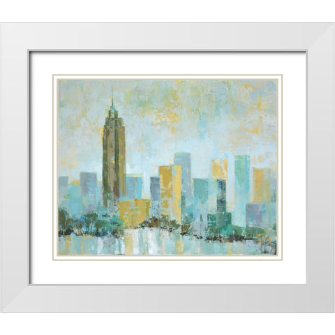 City View II White Modern Wood Framed Art Print with Double Matting by Joy, Julie