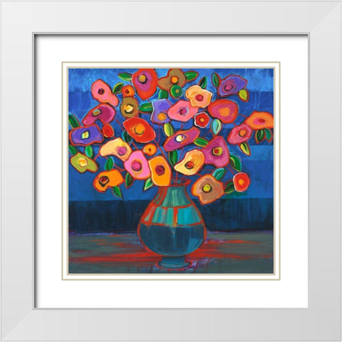 Flower Delight I White Modern Wood Framed Art Print with Double Matting by Joy, Julie