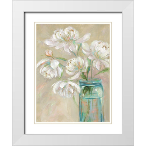 Rhythm in Blues White Modern Wood Framed Art Print with Double Matting by Joy, Julie