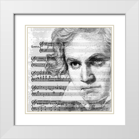 Muso I White Modern Wood Framed Art Print with Double Matting by Smith, Karen