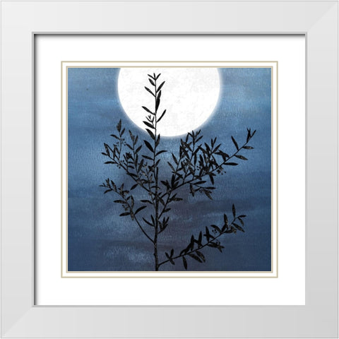 Bythe Moon I White Modern Wood Framed Art Print with Double Matting by Smith, Karen