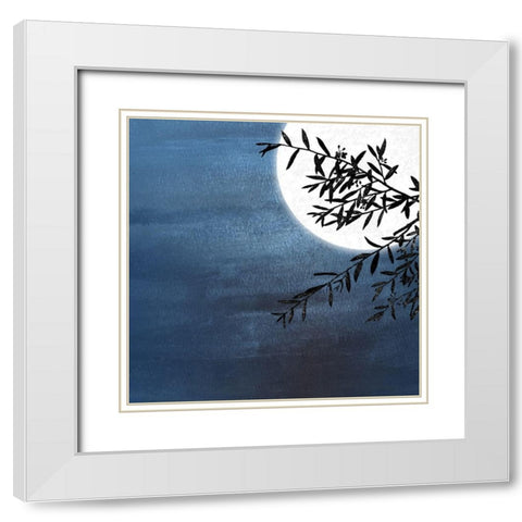 Bythe Moon II White Modern Wood Framed Art Print with Double Matting by Smith, Karen