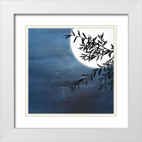 Bythe Moon II White Modern Wood Framed Art Print with Double Matting by Smith, Karen