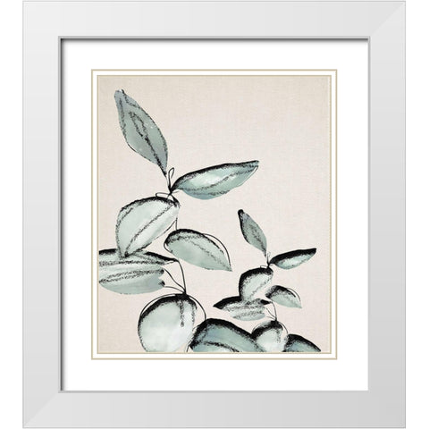 Leaf DÃ©cor II White Modern Wood Framed Art Print with Double Matting by Smith, Karen