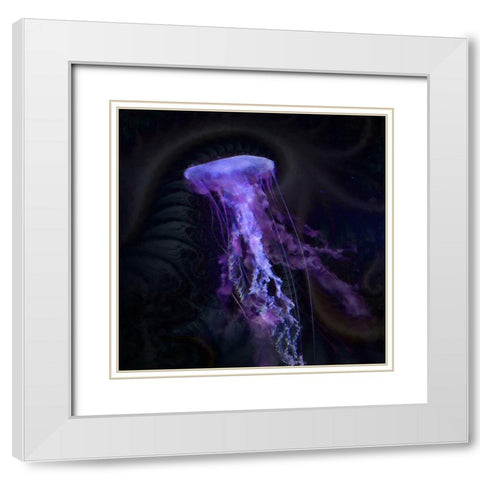Gelatinous II White Modern Wood Framed Art Print with Double Matting by Hunziker, Steve