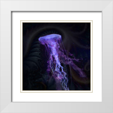 Gelatinous II White Modern Wood Framed Art Print with Double Matting by Hunziker, Steve
