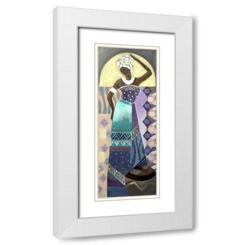 Purple Lady I White Modern Wood Framed Art Print with Double Matting by Eaton, Winnie