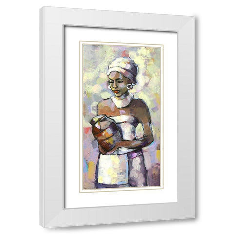 Nombeti I White Modern Wood Framed Art Print with Double Matting by Eaton, Winnie