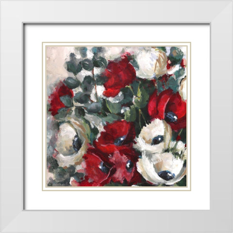 White And Red I White Modern Wood Framed Art Print with Double Matting by Eaton, Winnie