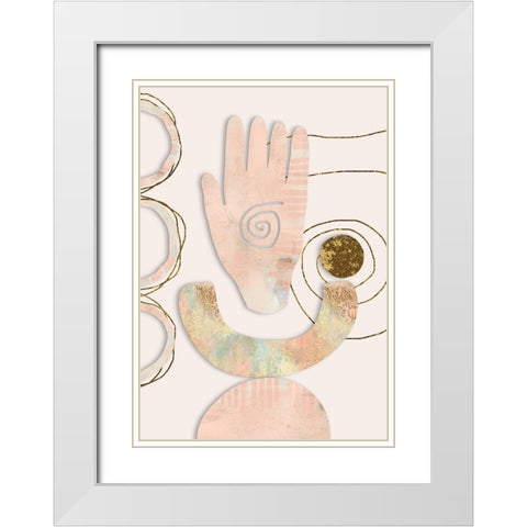 Eclectic Shapes White Modern Wood Framed Art Print with Double Matting by Haase, Andrea