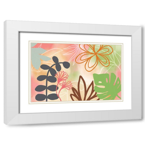 Garden Party I White Modern Wood Framed Art Print with Double Matting by Haase, Andrea