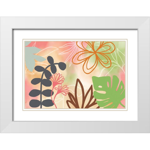 Garden Party I White Modern Wood Framed Art Print with Double Matting by Haase, Andrea