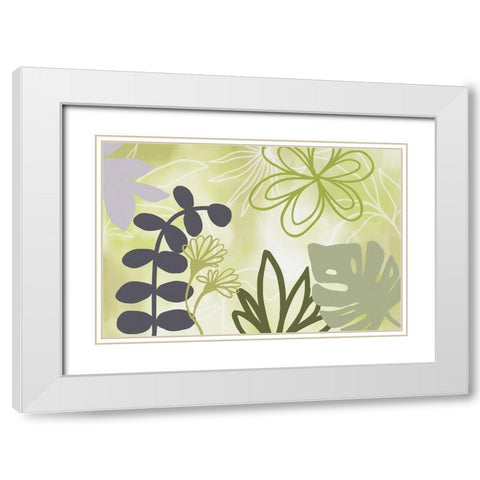 Garden Party II White Modern Wood Framed Art Print with Double Matting by Haase, Andrea