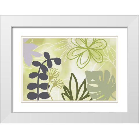 Garden Party II White Modern Wood Framed Art Print with Double Matting by Haase, Andrea