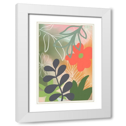 Botanical Garden I White Modern Wood Framed Art Print with Double Matting by Haase, Andrea