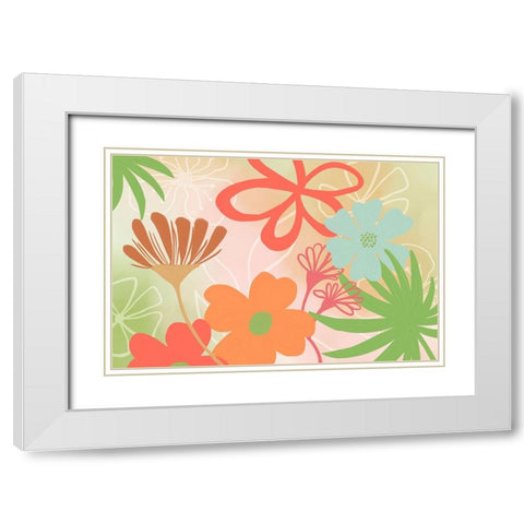 Spring Meadow White Modern Wood Framed Art Print with Double Matting by Haase, Andrea