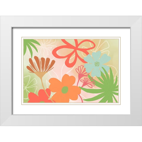 Spring Meadow White Modern Wood Framed Art Print with Double Matting by Haase, Andrea