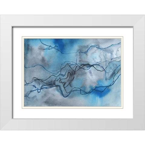 Inky Lining White Modern Wood Framed Art Print with Double Matting by Haase, Andrea