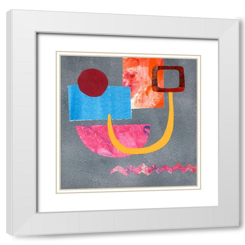 Playful Cut II White Modern Wood Framed Art Print with Double Matting by Haase, Andrea