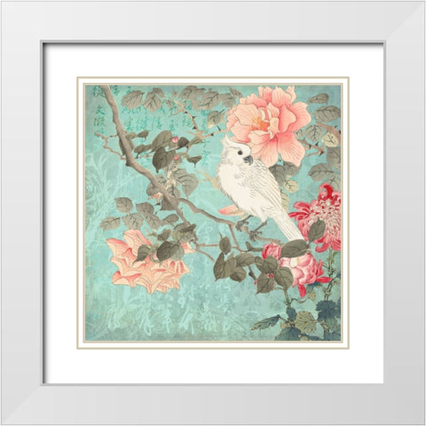 Chinese Cockatoo Garden White Modern Wood Framed Art Print with Double Matting by Haase, Andrea