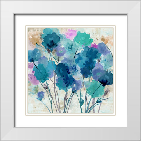 Wild Violets I White Modern Wood Framed Art Print with Double Matting by Kouta, Flora