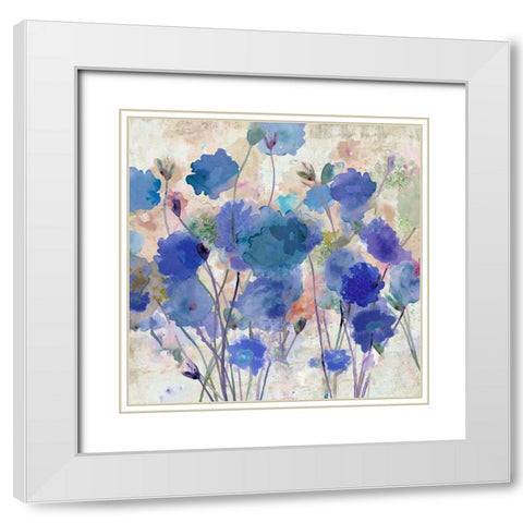 Wild Violets II White Modern Wood Framed Art Print with Double Matting by Kouta, Flora