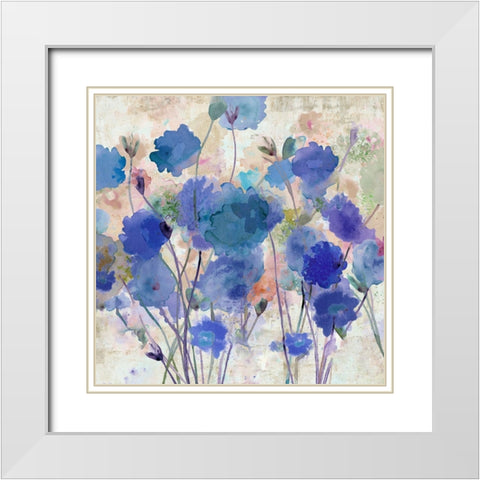 Wild Violets II White Modern Wood Framed Art Print with Double Matting by Kouta, Flora