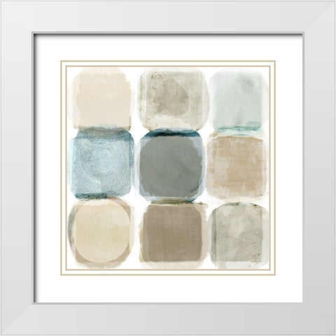 Beach Rocks I White Modern Wood Framed Art Print with Double Matting by Kouta, Flora