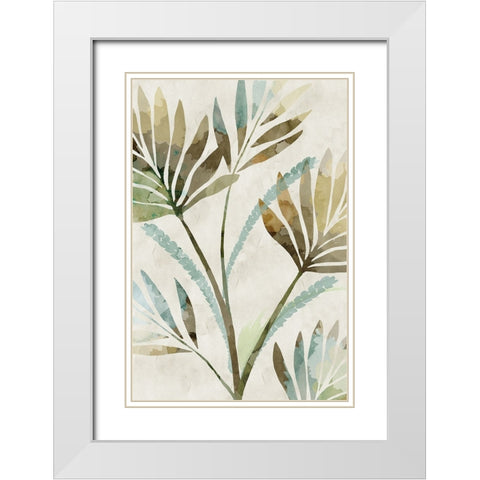 Leaf Shadows White Modern Wood Framed Art Print with Double Matting by Kouta, Flora