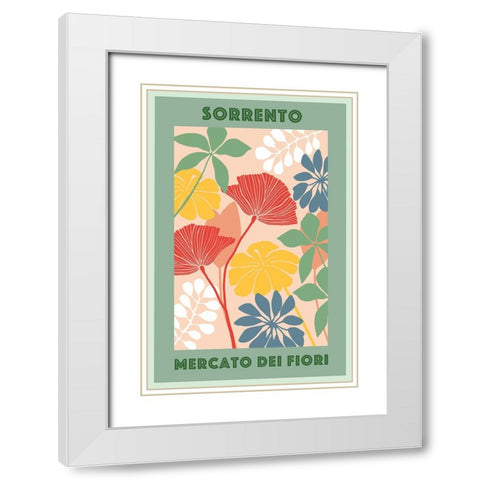 Flower Market II White Modern Wood Framed Art Print with Double Matting by Kouta, Flora