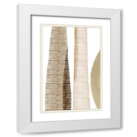 Wood Grain I White Modern Wood Framed Art Print with Double Matting by Kouta, Flora