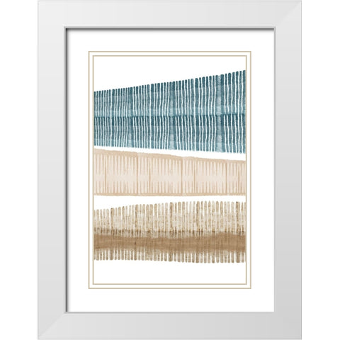 Wood Grain II White Modern Wood Framed Art Print with Double Matting by Kouta, Flora
