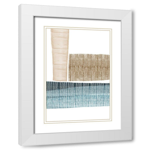 Wood Grain III White Modern Wood Framed Art Print with Double Matting by Kouta, Flora