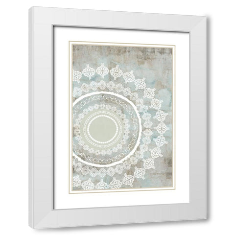 Rustic Mandala III White Modern Wood Framed Art Print with Double Matting by Kouta, Flora