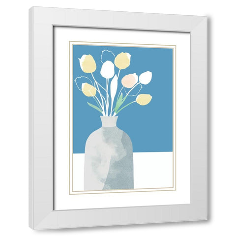 Spring Fresh I White Modern Wood Framed Art Print with Double Matting by Kouta, Flora