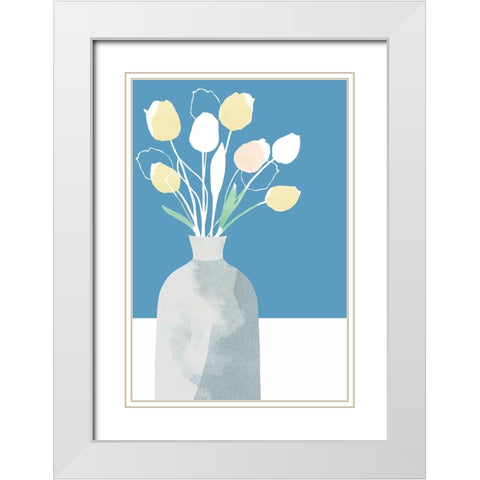 Spring Fresh I White Modern Wood Framed Art Print with Double Matting by Kouta, Flora