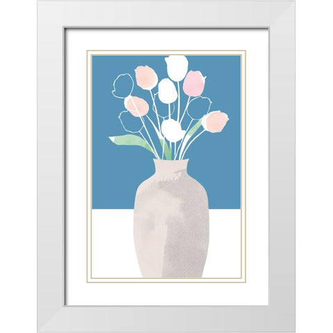 Spring Fresh II White Modern Wood Framed Art Print with Double Matting by Kouta, Flora