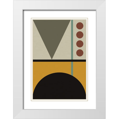 Abstract Geometric II White Modern Wood Framed Art Print with Double Matting by Williams, Gary