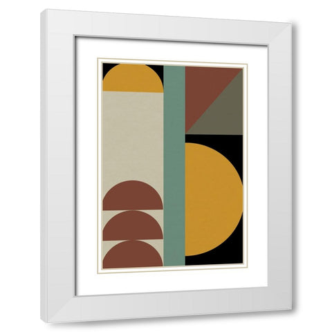 Abstract Geometric III White Modern Wood Framed Art Print with Double Matting by Williams, Gary