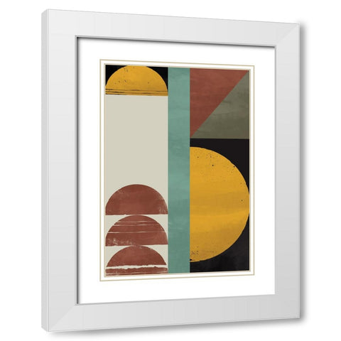 Abstract Geometric IV White Modern Wood Framed Art Print with Double Matting by Williams, Gary