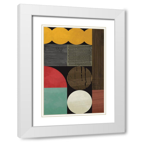 Abstract Geometric VI White Modern Wood Framed Art Print with Double Matting by Williams, Gary