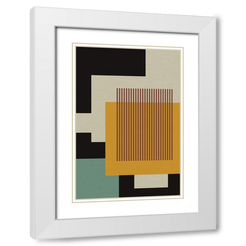 Abstract Geometric VIII White Modern Wood Framed Art Print with Double Matting by Williams, Gary