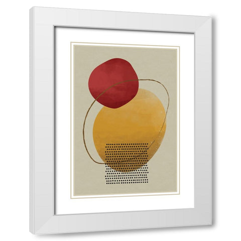 Abstract Geometric X White Modern Wood Framed Art Print with Double Matting by Williams, Gary