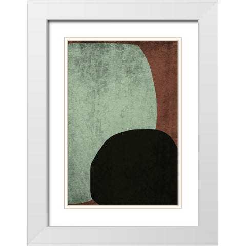 Mid Century Modern Art Abstract Shapes III White Modern Wood Framed Art Print with Double Matting by Orlov, Irena